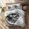 thumbnail image 2 of Skull Queen Size Comforter Set, Wood Grain Halloween Bedding for All Seasons, 4 Pcs Bed Set, 1Quiltcover (90"x92") ,1Sheet(94"x116"), 2Pillowcases (30"x20"), 2 of 9