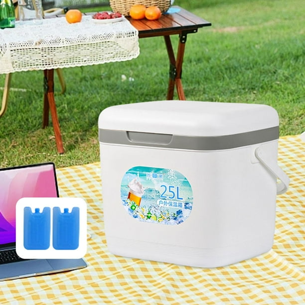 Nevera portátil personal de 25 l resistente a fugas para hombres y mujeres, ideal para camping y deportes. Blanco