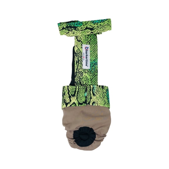 Barkertime Rainforest Python on Brown Dog Diaper Overall