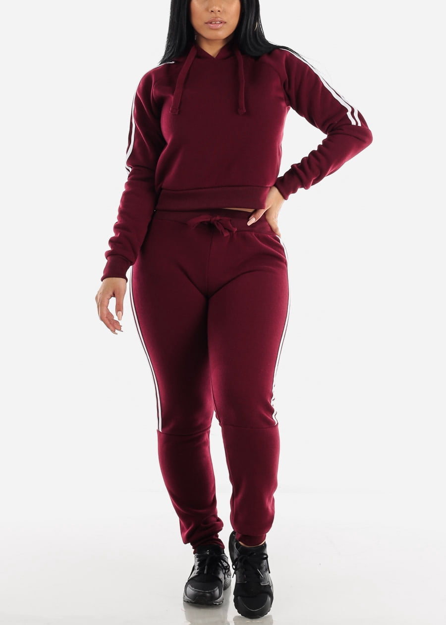 Burgundy Womens Junior Sizes Tracksuit 