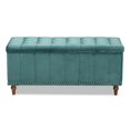 thumbnail image 4 of Bowery Hill Modern Teal Blue Velvet Upholstered Storage Ottoman Bench, 4 of 11