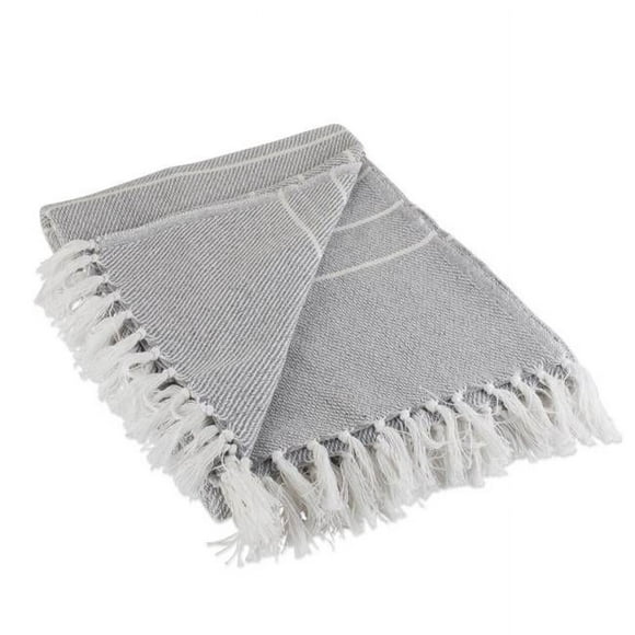 Design Imports CAMZ10380 Thin Stripe Throw - Gray & White