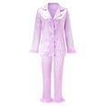 thumbnail image 4 of ZSQDM Womens Pajamas Set Women Long Sleeve Camis Tops+Long Pants 2 Piece Set Sleepwear Purple M, 4 of 6