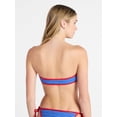 thumbnail image 4 of No Boundaries Stars and Stripes Reversible Bandeau Tie Front Swim Top, Women's XXS-XXL, 4 of 6