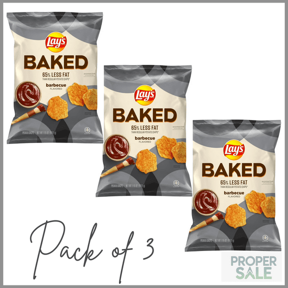 Lay's Baked Gluten-Free Barbecue Flavored Potato Chips, 6.25 oz Bag ( PACKOF 3 )