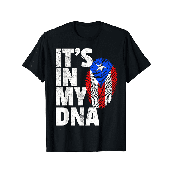 100% Cotton T-Shirt with Puerto Rico Flag & "IT's IN MY DNA" Print - Casual, Comfortable Crew Neck Tee for Men, Women, and Youngsters - Ideal for Casual Attire