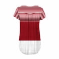 thumbnail image 3 of AKOEE Summer Tops Women Tropical Floral Printed Tee Shirts with Buttons Crew Neck Pleated Tunic T-Shirts Loose Fit (XL, Red-Colorblock), 3 of 5