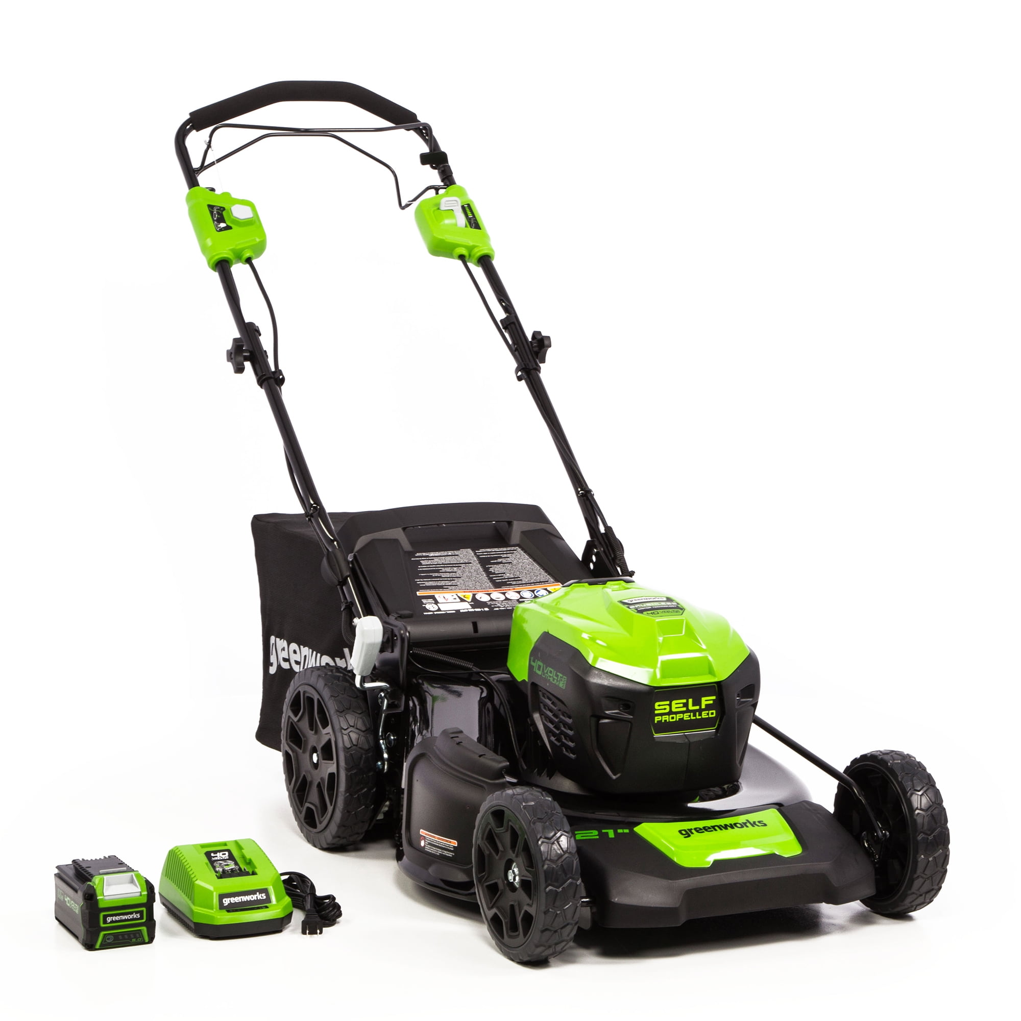 Greenworks 21-Inch 40V Self Propelled Mower 5Ah Battery and Quick .