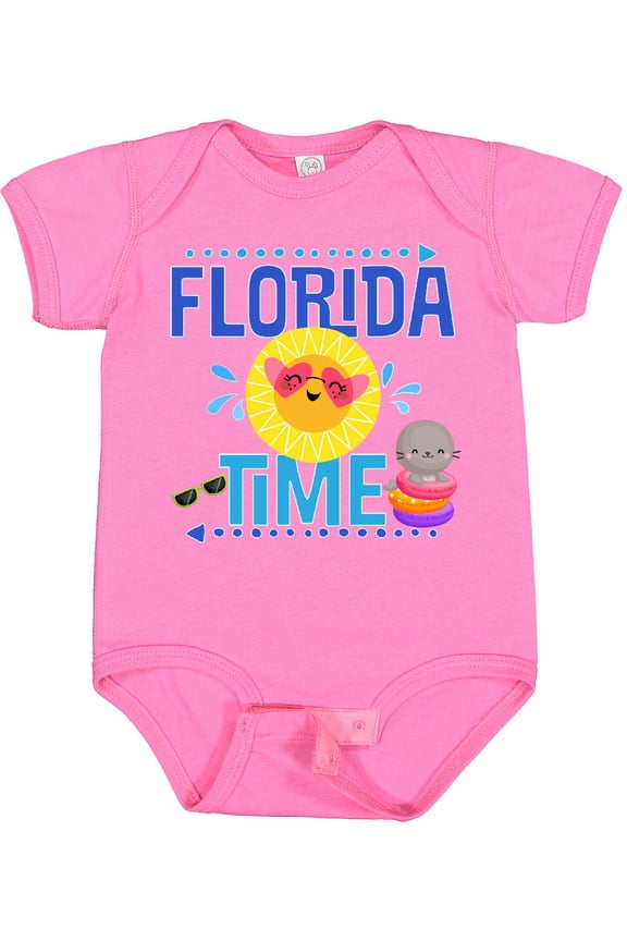Florida Time Summer Vacation Boys or Girls Baby Bodysuit