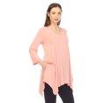 thumbnail image 2 of White Mark Tunique à Manches 3/4 pour Femmes, Taille Empire, Col en V, 2 of 6