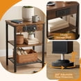 thumbnail image 3 of JIOABL 3-Tier Side Table with USB & AC Charging Station, Adjustable Shelves, Multi-Use for Living Room & Bedroom, Rustic Brown, 3 of 8