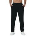 thumbnail image 3 of Men's Sweatpants Athletic Lounge Pants Open Bottom Casual Jersey Pants for Men with Pocket Black L, 3 of 7