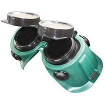 Vinyl Goggles, Flip Front Soft, Green Frame, Green Lens, Elastic Strap, 50mm