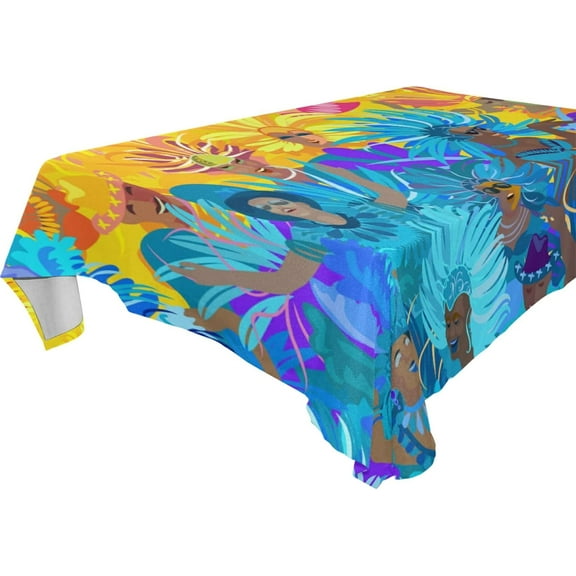 SKYSONIC Mardi Gras Tablecloth Waterproof Washable Polyester Square Table Cover Durable Tablecloth for Kitchen Dining Table Party Decor (60 X 60 Inch)