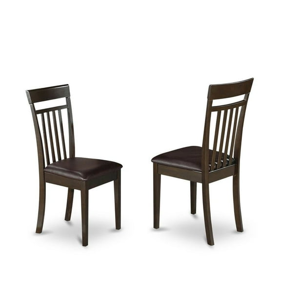 FurniFact Elegant Wooden Dining Chairs – Slat Back Kitchen Chairs, Set of 2