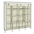 thumbnail image 4 of Zimtown 2 Hanging Clothes Rack Organizer Closet Armoire Durable Storage Wardrobe Beige, 4 of 7
