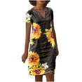 thumbnail image 2 of Robes pour Femmes 2024 Été Surdimensionnées Amples Décontractées à Col en V Imprimées à Manches Courtes Robes Rabais de 50 % Liquidation!, 2 of 5