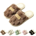 thumbnail image 2 of XIMIN Women's Fuzzy Slip-On Scuff Slippers Non Slip Plush Soft Comfy Memory Foam Non-slip Indoor House Shoes Cute Shoes Warm Cozy Lightweight Comfy Slippers, 2 of 8