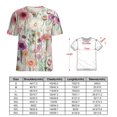 thumbnail image 2 of Floral Colorful Flower Womens Tops Women's Fashion Casual Short Sleeve Flower Print Round Neck Pullover Top Blouse, 2 of 6