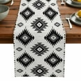 thumbnail image 5 of Bohemian Aztec Geometric Black Gray Table Runner 13x72in Non-Slip Cotton Linen Table Runners, Vintage Boho Lattice Dresser Scarves TableRunner for Dinner Kitchen Dining Wedding Party, 5 of 9