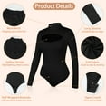 thumbnail image 5 of COMFREE Jumpsuit for Women Mock Neck Sexy Cutout Front Tops Long Sleeve Bodysuit Solid Fashion Jumpsuit, 5 of 7
