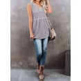 thumbnail image 3 of Hanerdun Women V-Neck Tank Top Female Sleeveless Blouse Vest Gray XL, 3 of 5