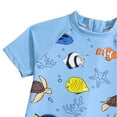 thumbnail image 6 of Baby/Toddler Boy Rash Guard Swimsuit Shorts Sleeve One Piece Zipper Swimwear Sunsuit Bathing Suit Beachwear,7Y(8-9 Years),A-Blue, 6 of 7