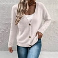 thumbnail image 4 of Cardigan Sweaters for Women 2025 Casual Button Long Sleeve V-Neck Sweater Jacket Coat Womens Cardigan Sweaters, 4 of 6