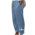 thumbnail image 2 of Simua Loose Fit Line Pants for Women Casual Summer Trousers, 2 of 4