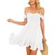 thumbnail image 5 of Lucakuins mujeres Mini vestido verano Casual A-line vestido Color sólido cuello barco moda espalda descubierta fiesta Vestido corto Lucakuins moda, 5 of 9