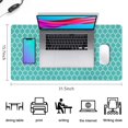 thumbnail image 5 of Long Mouse Pads for Desk,Turquoise Geometric Quatrefoil Pattern Desk Mats on Top Of Desks, Desk Mouse Pad Extra Large with 3mm Non-Slip Base and Stitched Edge for Gaming,Office,Work,Home 31.5"x15.7", 5 of 6