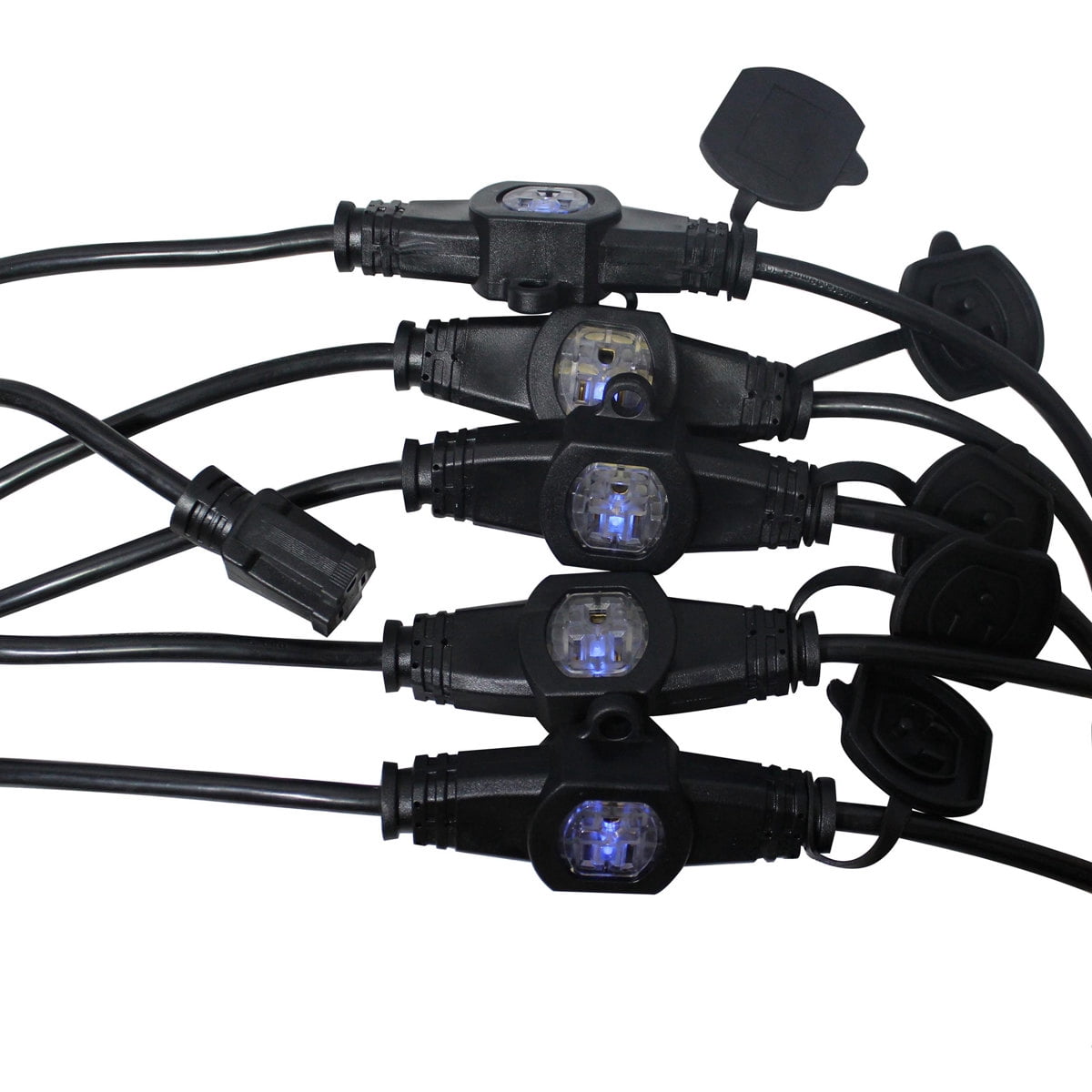 ProX XC-MEP14-326 32' 110V Male to 6 Socket 110V Female Power Cord 6 Outlet 14/3 Extension Cord, Black
