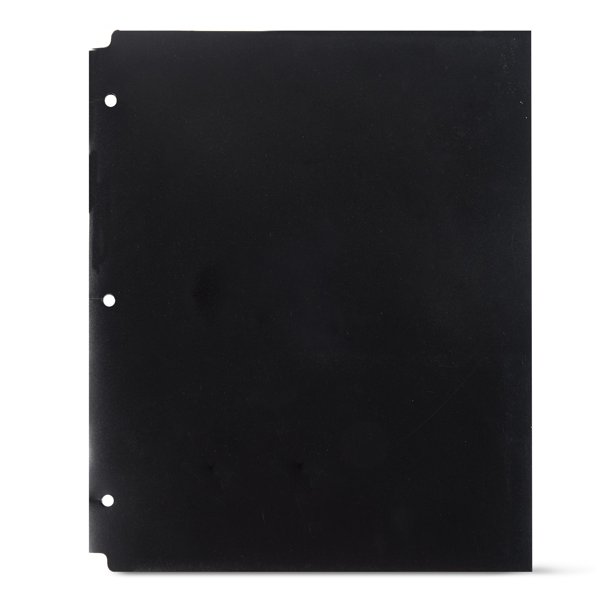 Pen + Gear 2Pocket Poly Portfolio with Prongs, Black