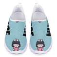 thumbnail image 1 of Zapatos de enfermería antideslizantes ligeros con estampado de dibujos animados de enfermera, zapatillas de deporte elásticas de malla transpirable de verano para mujer, 1 of 5