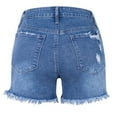 thumbnail image 4 of Xixinqiwan No Boundaries Women's Ripped Distressed Skinny Denim Shorts Ripped Frayed Womens Hot Pants Jean Shorts Summer Casual Wear, 4 of 7