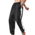 thumbnail image 3 of Men Tear Away Jogger Pants Workout Basketball Split Snap Buttons Loose Pants Gym Athletic Jogging Trousers Streetwear, 3 of 8