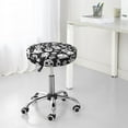 thumbnail image 5 of Black White Spooky Ghosts Round Bar Stool Seat Covers, Elastic Round Chair Cover Stool Seat Slipcover Bar Stool Cushions Round Pad for 12-14 inch, 5 of 5