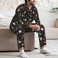 thumbnail image 7 of Naloa Cute Rabbit And Flower Men’s Pajamas Set - Long Sleeve Button Down Sleep Shirt and Pajama Bottoms Sleepwear Set-Small, 7 of 7