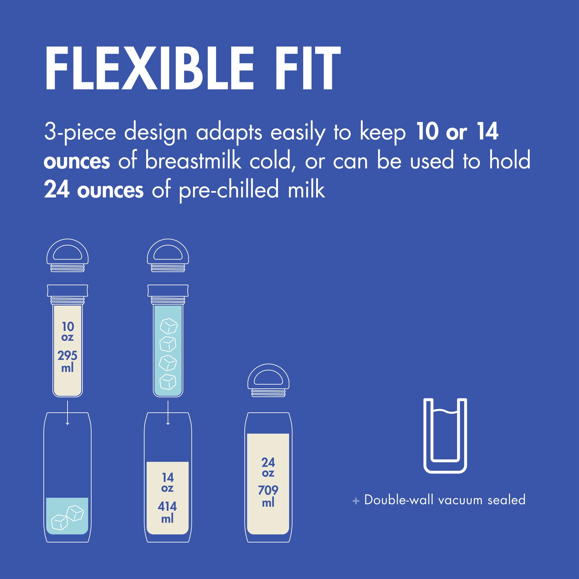 Boon Frosh Stainless Steel Portable Breast Milk Chiller, Blue