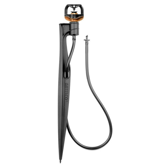 Thrifco Plumbing 9421453 Rotor Rain Plus Assembled on Stake with 24 Inch Tube & Adaptor (Brown) - Deflector Spinner 20 PSI 21.9 GPH 20' Diameter - 3/pk