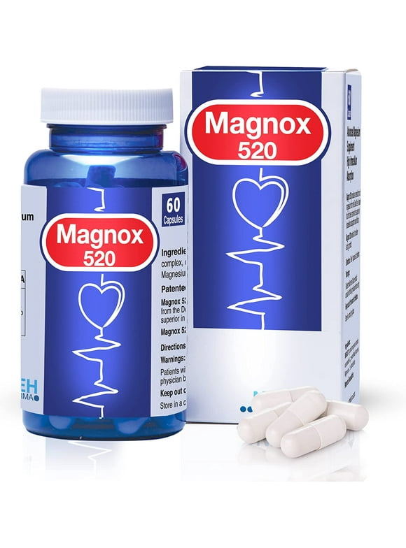 Magnox Magnesium Supplements for Muscle Relief 60 Magnesium Pills 520 mg