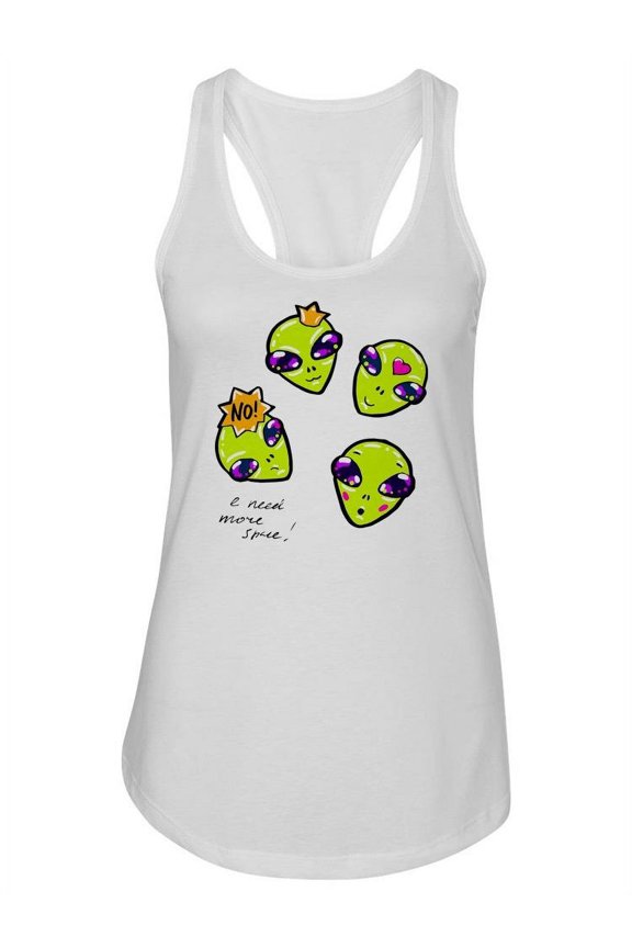 Cute Alien Doodles Tank Women -Image by Shutterstock, Female Large