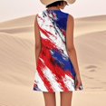 thumbnail image 5 of Women's Boho Round Neck Dress, Sleeveless Flowy Summer Sundress with Patriotic Theme, Ideal for Beach Weddings and Parties,Blue XL, 5 of 5