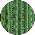 thumbnail image 1 of Ahgly Company Machine Washable Indoor Round Abstract Turquoise Blue Modern Area Rugs, 8' Round, 1 of 4