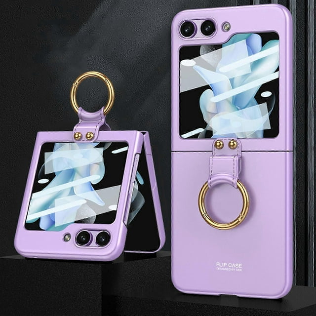 for Samsung Galaxy Z Flip 5 Case with Ring, Ultra Thin All-Round Shockproof Protection Case for Z Flip 5 5G 2023