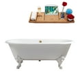 thumbnail image 1 of 69" Cast Iron R5001WH-GLD Soaking Clawfoot Tub and Tray with External Drain, 1 of 7