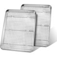 thumbnail image 1 of 4 Pack Baking Sheet with Wire Rack, Leonyo 17.5" x 13" Stainless Steel Cookie Sheets with Wire Cooling Rack, Nonstick Commercial Baking Tray Pans for Oven Cooking, 1 of 8