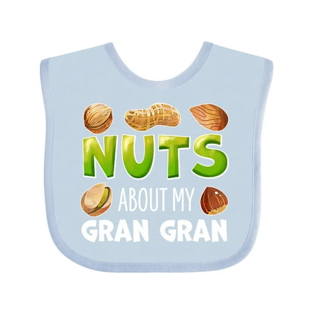 

Inktastic Nuts About My Gran Gran Peanut Almond Pistachio Gift Baby Boy or Baby Girl Bib