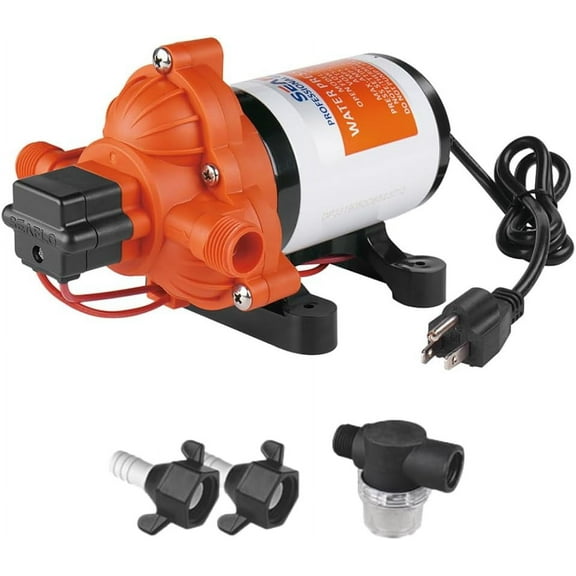 Seaflo, 1.2A, 115V, 33 Series Industrial Pressure with Power Plug Water Transfer Pump, 3.3 GPM