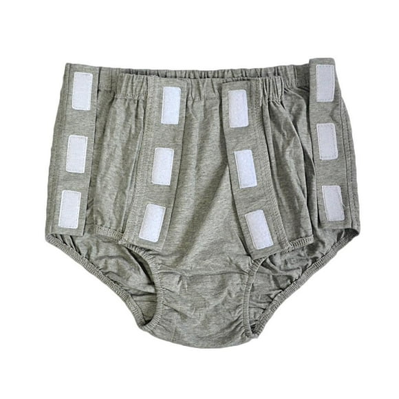 Women Adult Reusable Incontinence Pants Diaper Protector Gray L. L